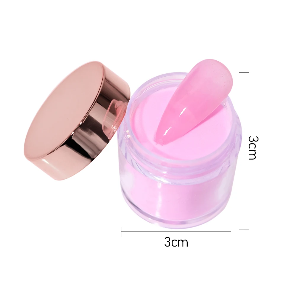 Polvere per unghie acrilica nuda e rosa a 12 colori per estensione delle unghie/tagliatura/immersione polimero di cristallo lucido polvere per manicure a lunga durata