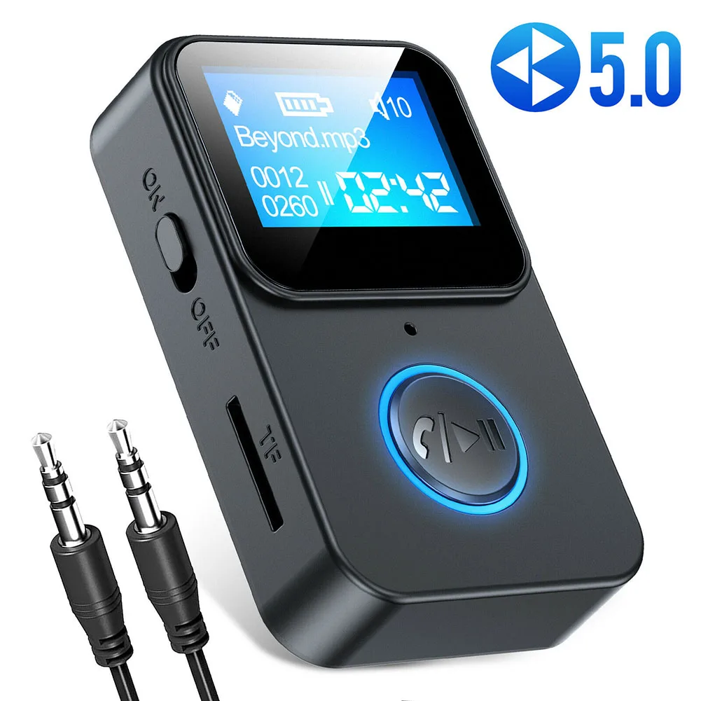 

C33 Wireless Bluetooth-compatible 5.0 Audio Receiver 3.5mm Aux Audio Music Adapter With Screen Display Dropshipping