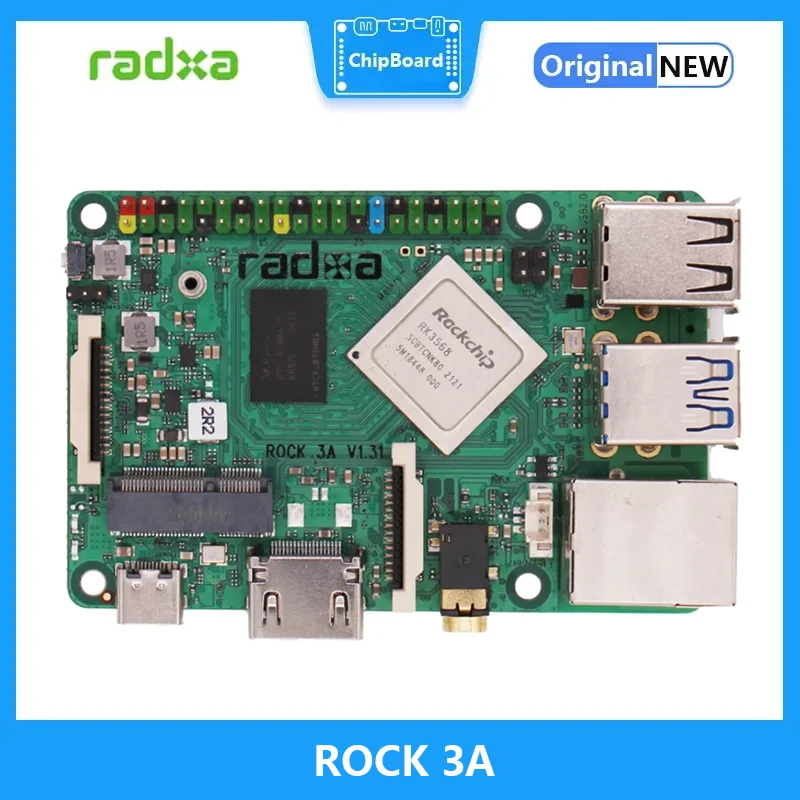 Radxa ROCK 3A Quad-core 64bit Arm Rockchip RK3568 SoC 4K Development Board