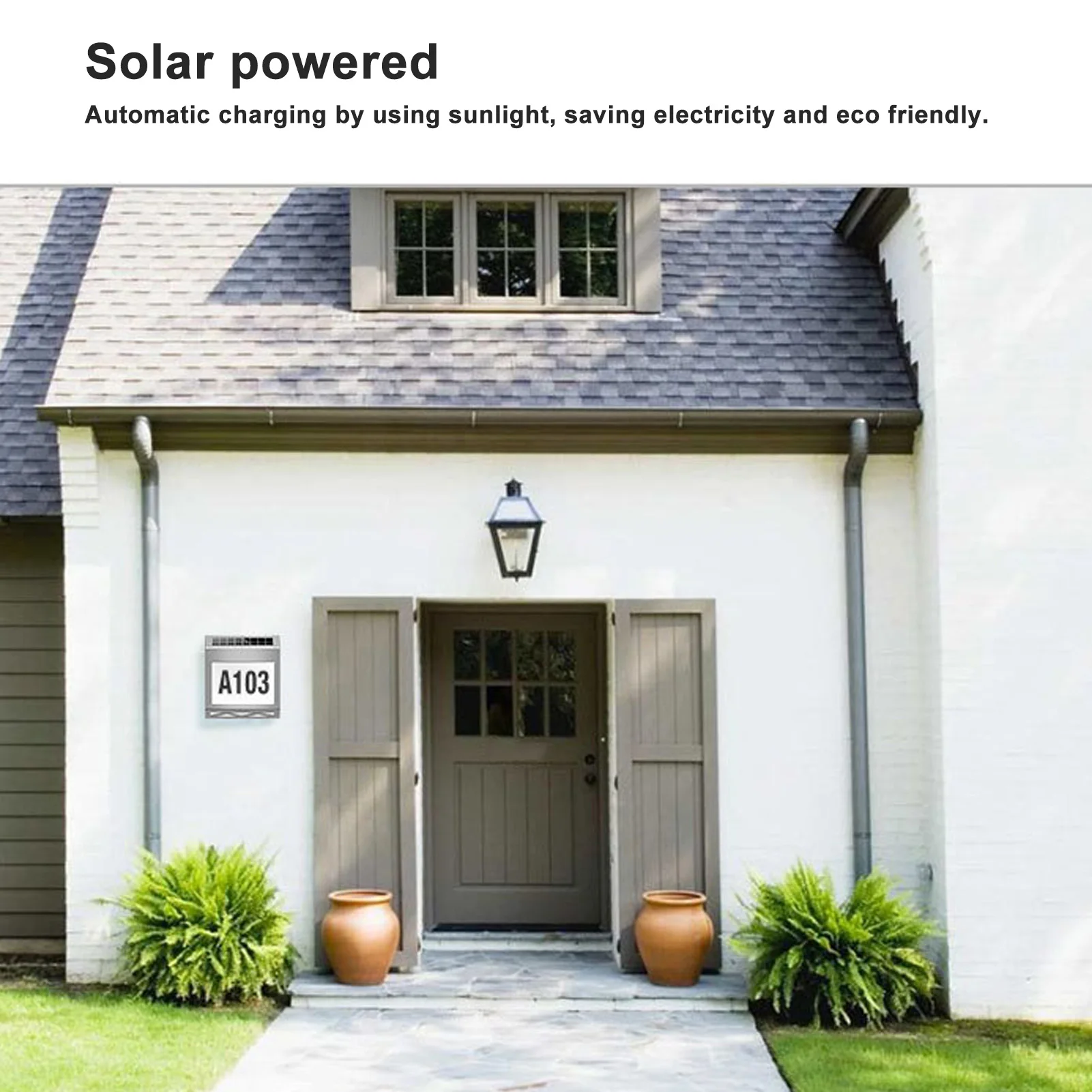 ZK40 Solar Light House Sign LED Waterproof Wall Mounted Solar Address Number for Home Entrances Garden