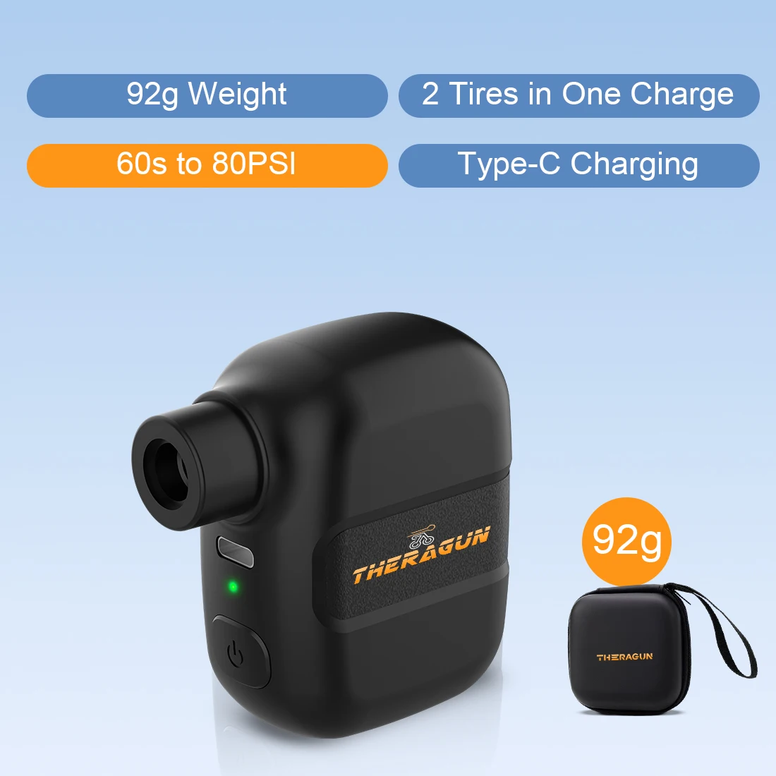 Mini Bicycle Pump Rechargeable  Portable Air Inflator 100PSI 5V Type-C Bike Accessories for Bike Schrader Presta Tires.