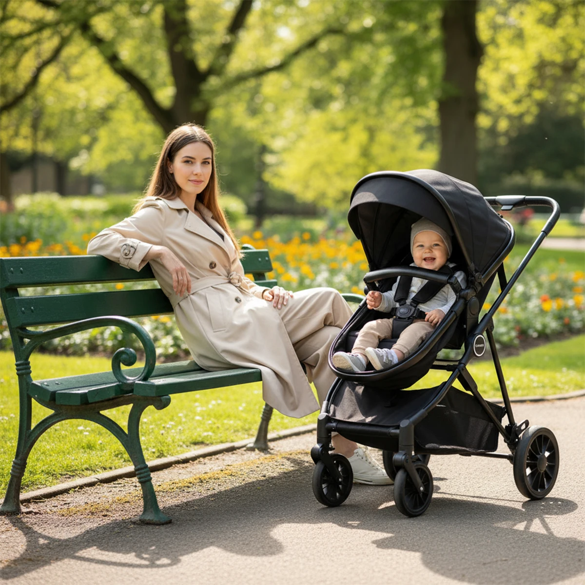 

Two Way Baby Stroller, As adjustable, Foldable, Mother Travel Good Helper, Supermarket Shopping, Baby Stroller Suitable For Spri