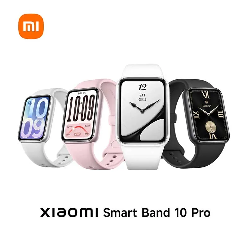 Versão Global Xiaomi Smart Band 10 Pro Pulseiras com Tela AMOLED de 1.74 polegadas, Monitor de Oxigênio no Sangue, Rastreador de Fitness, 150+ Modos E