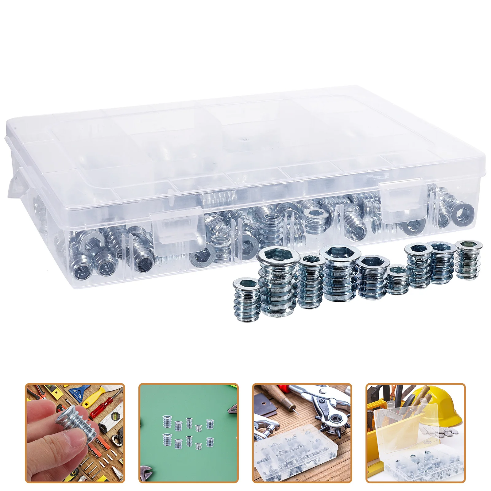 100pcs Wood Nut Inserts Zinc Plated Iron Threaded Inserts For Wood Furniture 3D Printing Injection Molding Fasteners