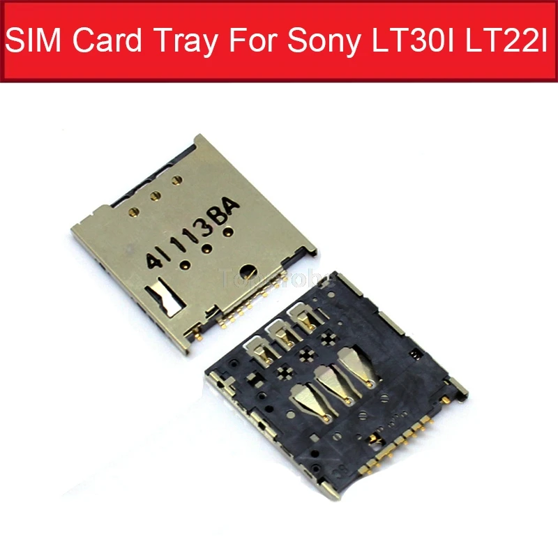 Substituição de bandeja de cartão sim genuíno para sony xperia t lt30 lt30p, sony xperia p lt22i lt22