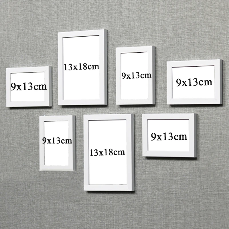 7 Pcs/set Wall Picture Frame Balck and White Wood Frame for Canvas Painting Poster Photo Frame Living Room Home Decor Painting