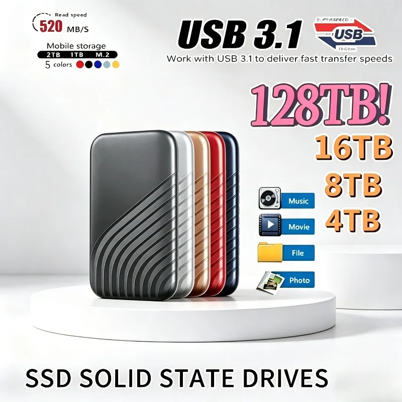 

Внешний SSD-накопитель Lenovo 2026 New с интерфейсом Type-C USB3.1, 2 ТБ/4 ТБ, портативный жесткий диск для ноутбука