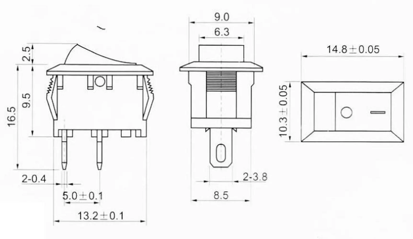 5 pz KCD5 3A/250V 10*15mm SPST 2/3Pin ON/OFF barca interruttore a bilanciere auto cruscotto camion RV ATV casa
