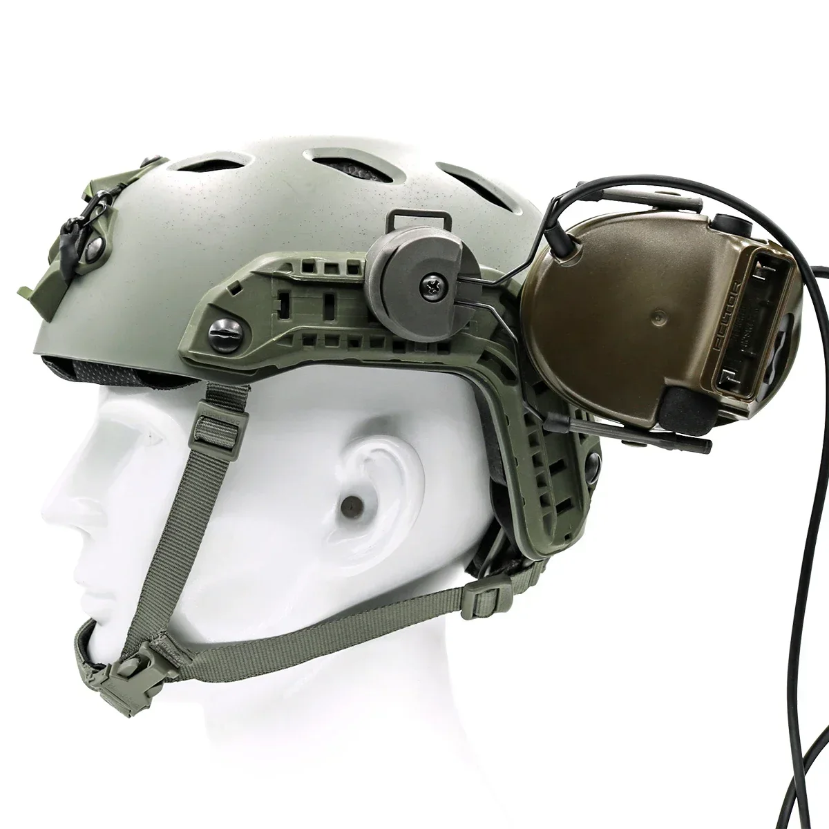 Adaptador de casco COMTA táctico militar, soporte para auriculares ARC Fast Ops Core, adaptador de riel para casco para auriculares tácticos Pelto