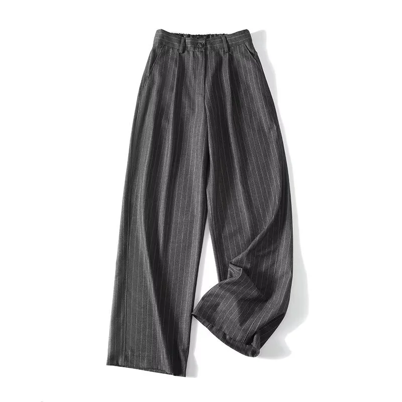 

Jenny&dave 2026 Women's Pants Spring British Minimalist Woman Clothes Striped Trousers Women Casual Elegant Fashion Loose Pants