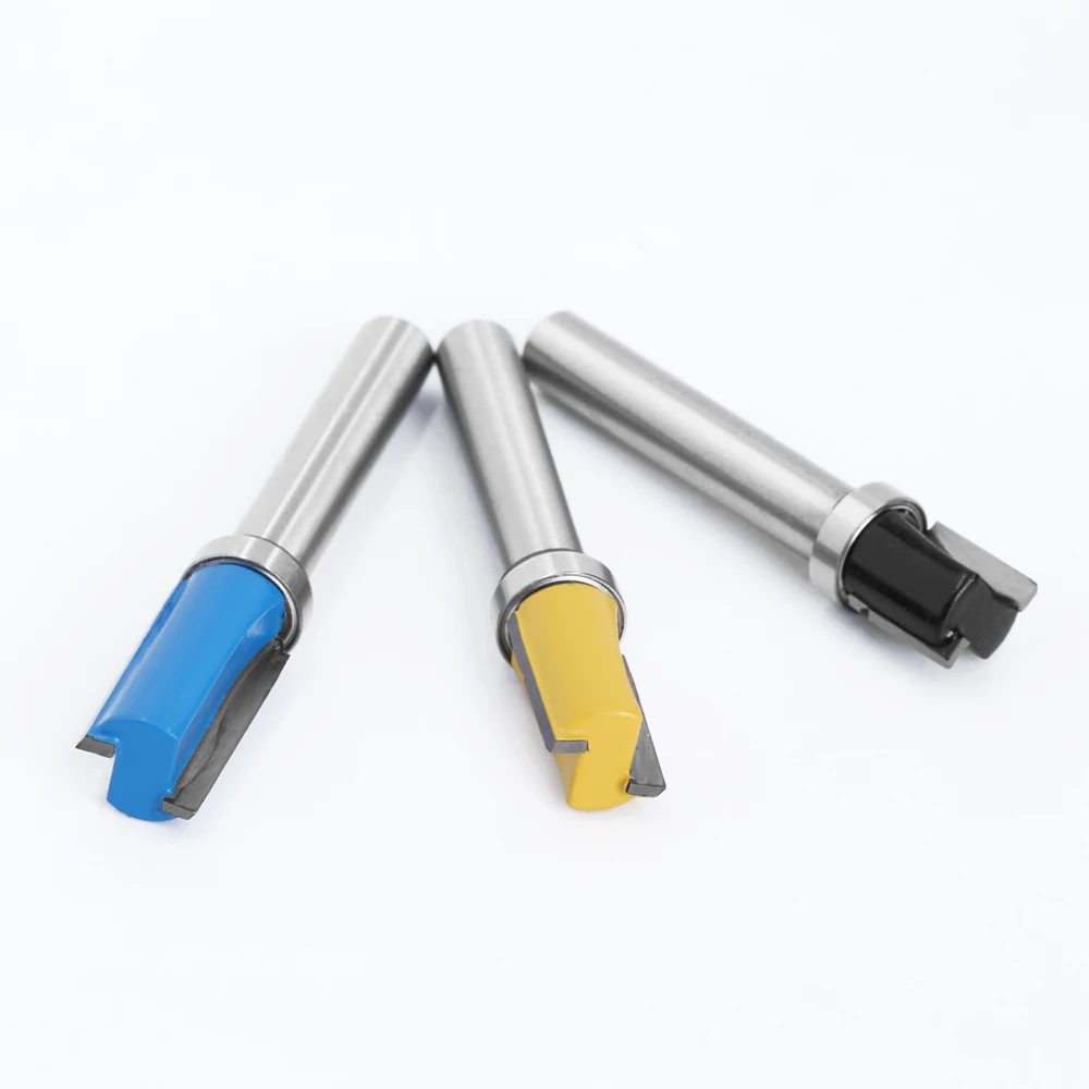 3pcs 8mm Shank Flush Trim Router Bit Pattern Bit Top Bottom Bearing 1/2\