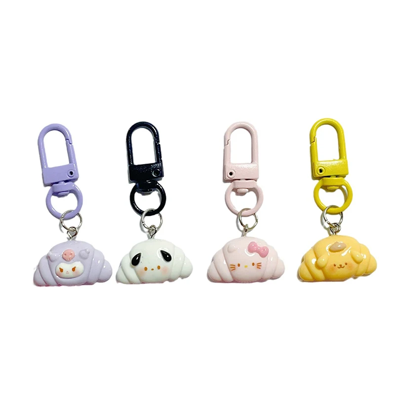 Sanrio Brot Hallo Kitty Kuromi Schlüssel bund Kinder Spielzeug Anime Anhänger Schlüssel ring niedlichen Kitty Frauen Taschen Schlüssel anhänger Kind Geburtstags geschenke