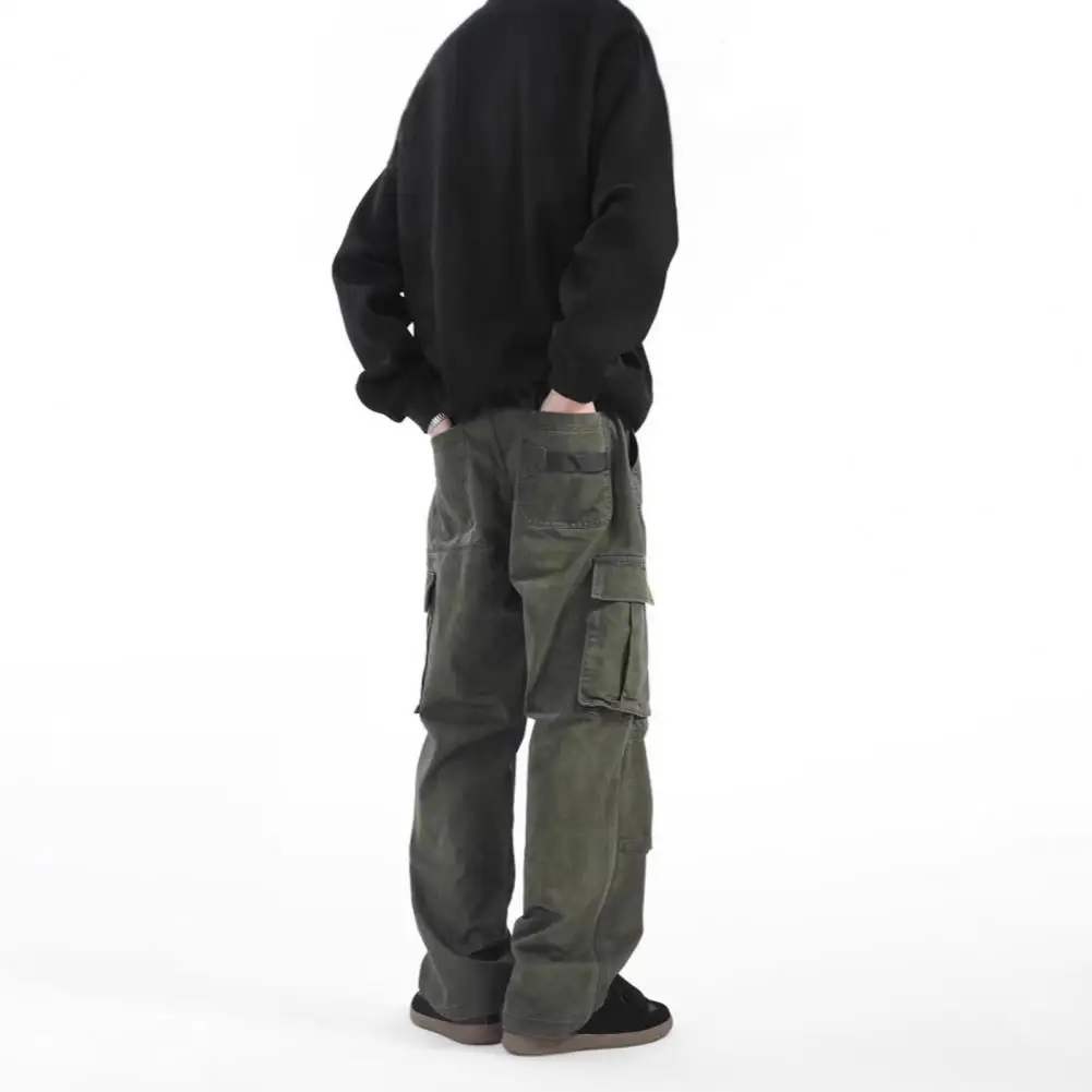 Calças Jeans Femininas Verdes de Cintura Alta Vintage Estilo Baggy Denim Hip Hop Moda Americana Calças de Perna Larga