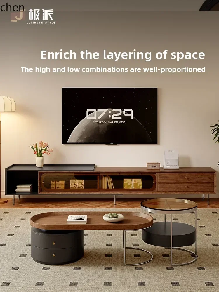 Extreme Modern Simple Special-shaped Mango Coffee Table Living Room TV Cabinet Solid Light Luxury Premium SenseL15
