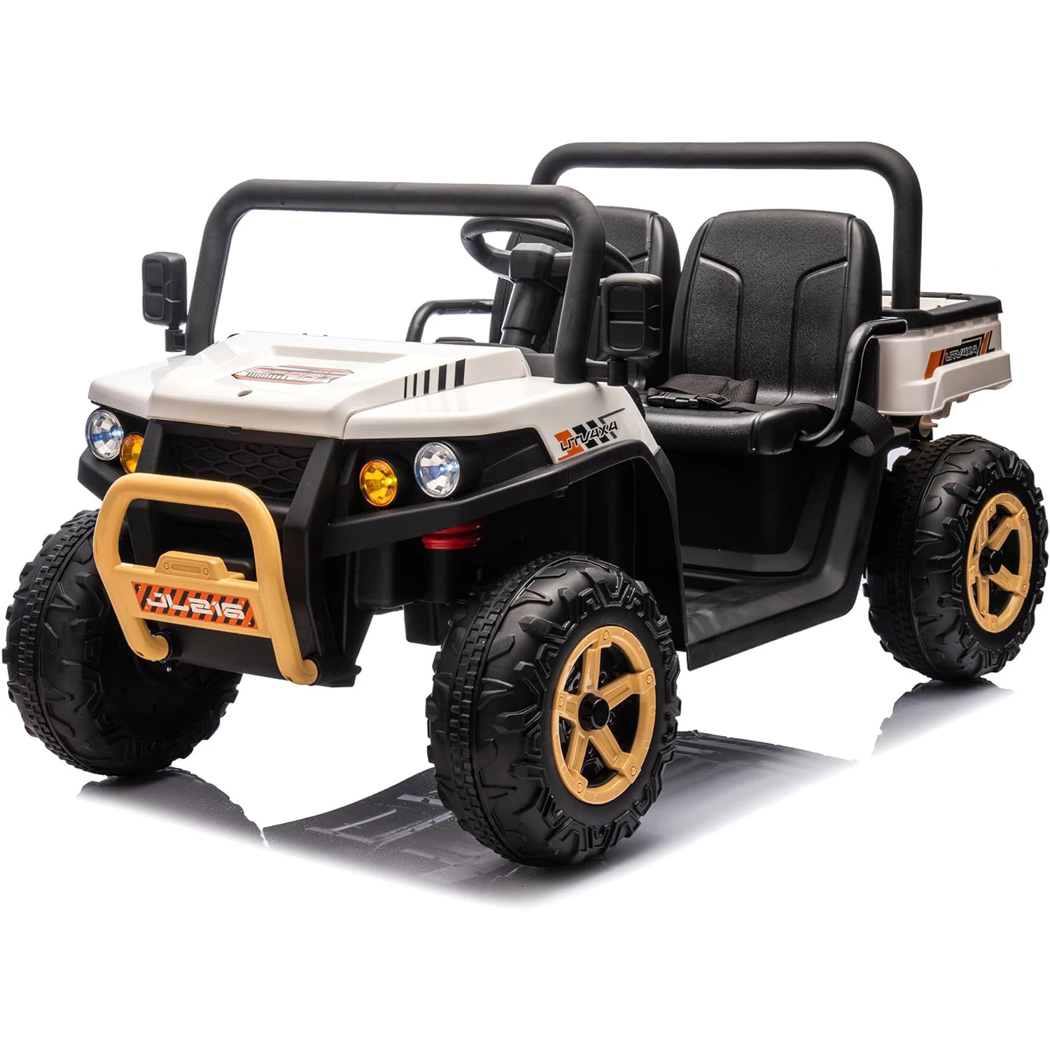 24V 2-Seater Ride on Dump Truck Kids Ride on Car Toys w/Remote Control LED Lights and Music 4WD Electric Vehicle for Boys Girls