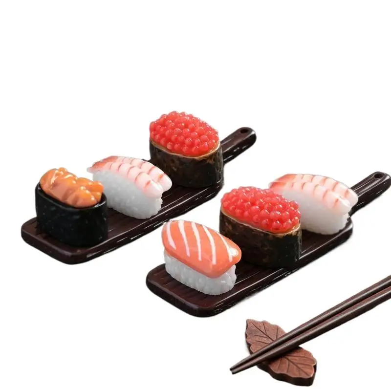 Simulated Mini Sushi Ornaments 10Pcs Japanese Style Salmon Roe Sweet Shrimp for DIY Dollhouse Craft Project Decors