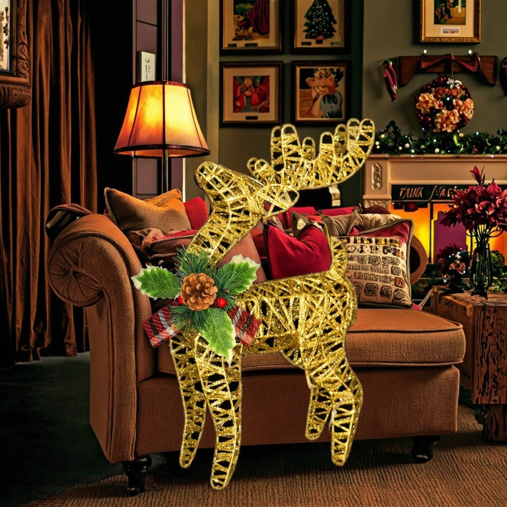 

Custom Factory Christmas Wrought Iron Ornaments Battery Powered Christmas Tree Snowman Sheet Metal Processing Festival