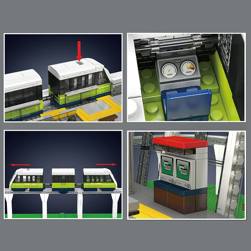 قالب الملك 12040 ألعاب السيارات التقنية RC الإيطالية ماركوني اكسبرس قطار السكك الحديدية الخفيفة بنة الطوب الاطفال هدية الكريسماس