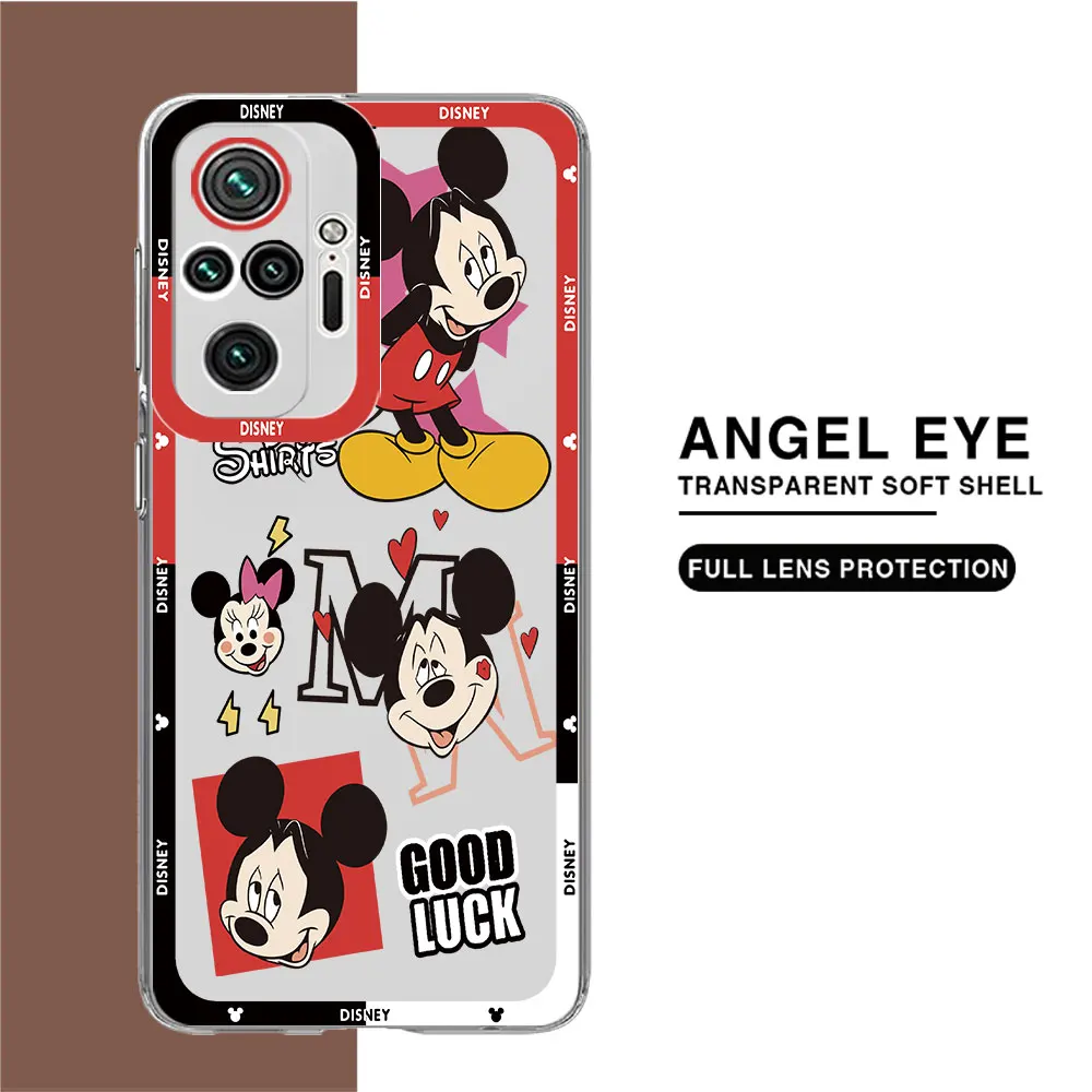 Case For Xiaomi Redmi Note 11 12 13 Pro 10 9S 12S 11S 10S Poco X3 NFC 11T Angel Eye Shell Phone Cover Good Luck Every Day Mickey