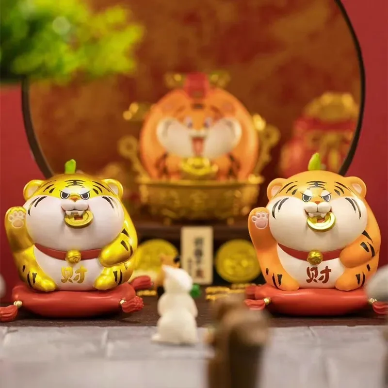 Слепая коробка игрушки Tiger Orange Lucky Tiger Orange Series Tide Play Украшение Сюрприз Kawaii Новогодний подарок Милая кукла для модели автомобиля