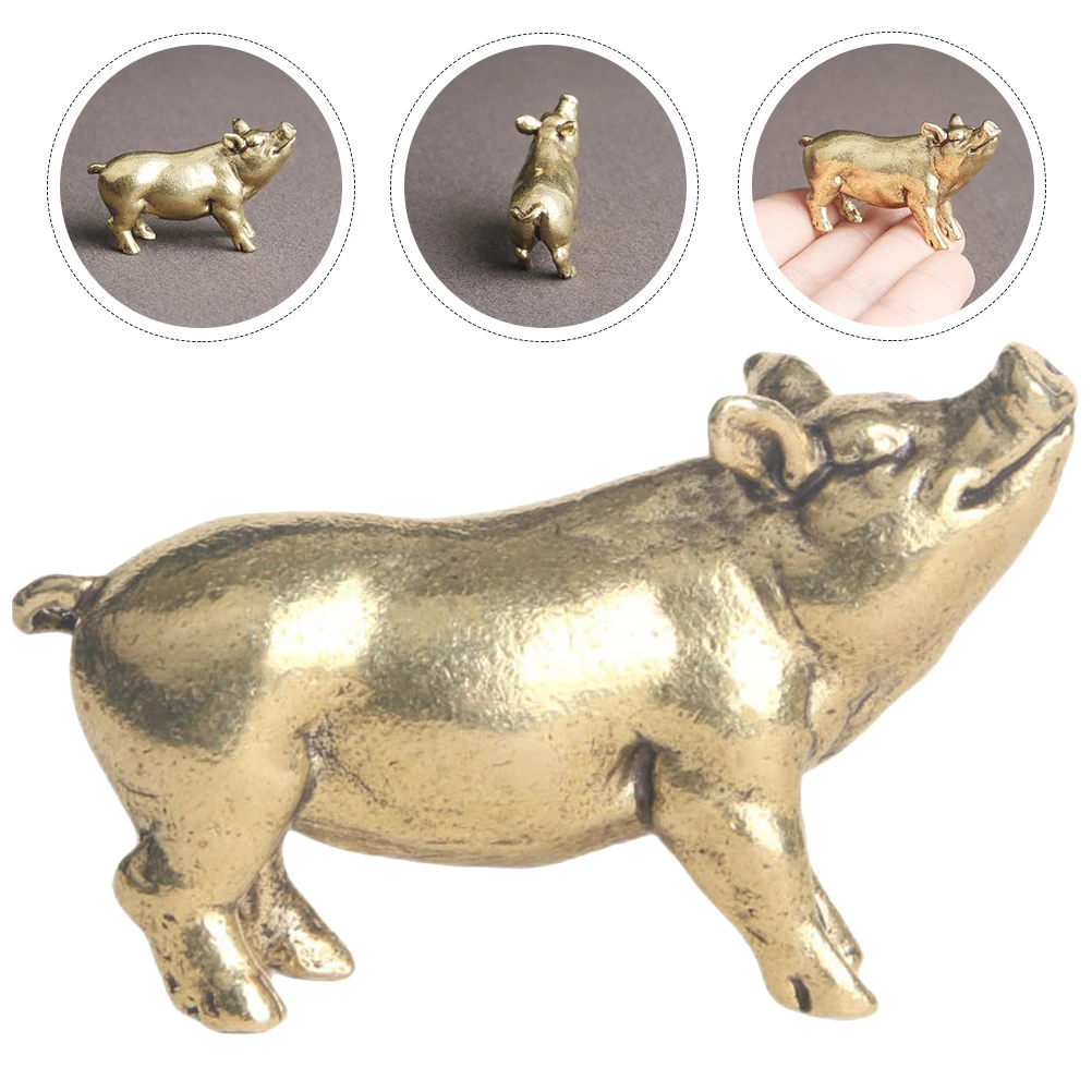 

Brass Zodiac Ornaments Chinese Animal Pig Figurine Art Statue Decor Collectibles