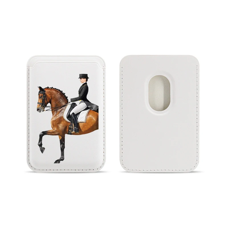 Luxury Upgrade Magnetic Racehorse PU Leather Wallet Case For MagSafe iPhone13 14 12 15 Animal Fine Horse Card Bag Holder Cover