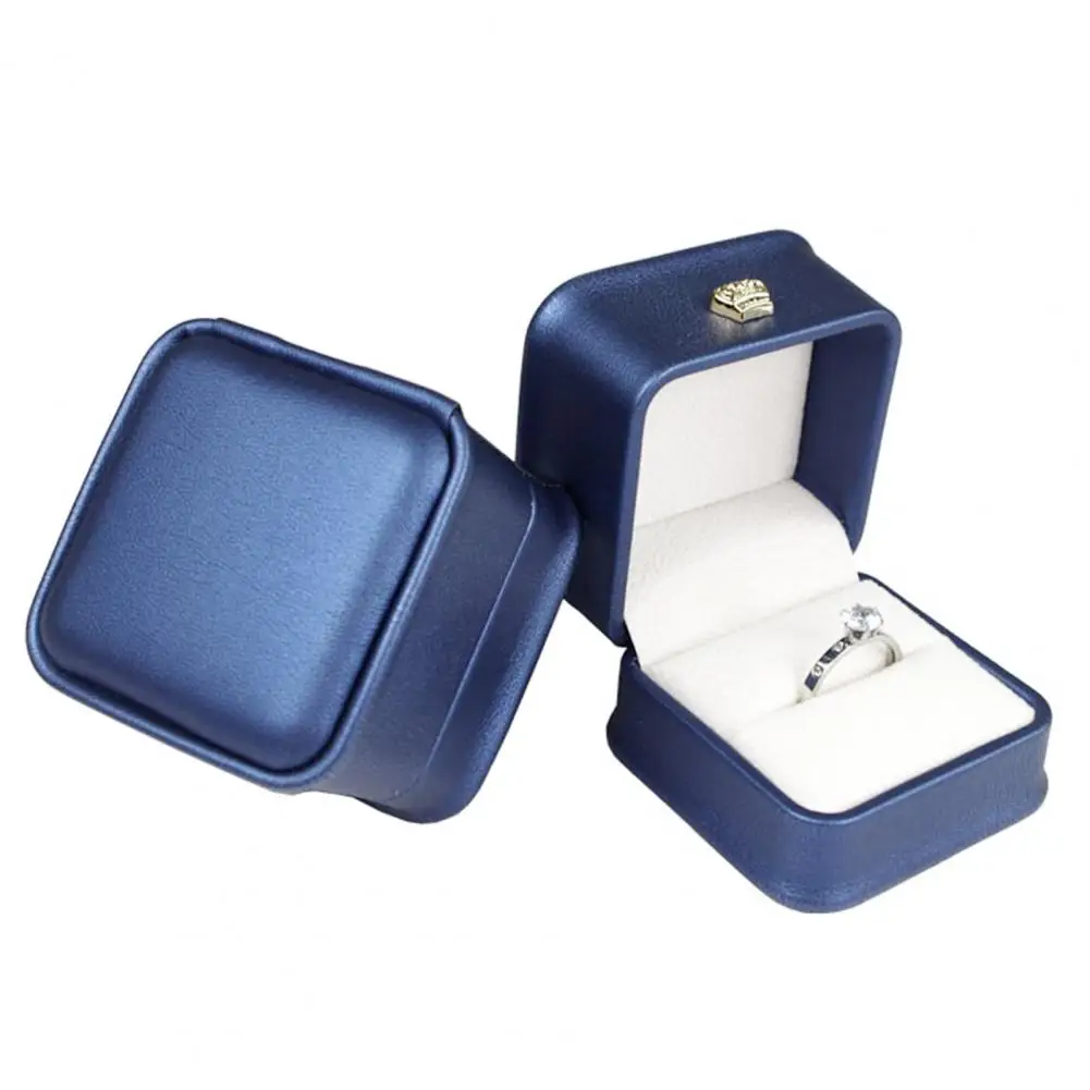 Caja de anillo de boda de compromiso, estuche cuadrado de terciopelo para joyería, soporte de exhibición, caja de anillo para pareja, caja de regalo, almacenamiento de exhibición de anillo y pendiente