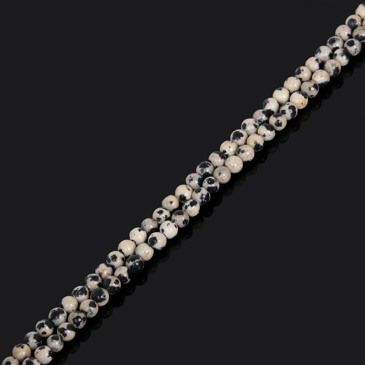 

Natural Stone Black Spot Beads Dalmation Jaspers Stone Round Loose Beads Beads For Bracelets Necklace Diy Jewelry Making