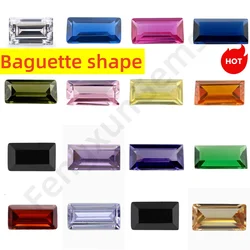 1x2~2.5x5mm Baguette shape 16 colors 5# Red Ruby 113# Spinel white Cubic Zirconia Green Nano Loose Gemstone Bedas For Jewelry