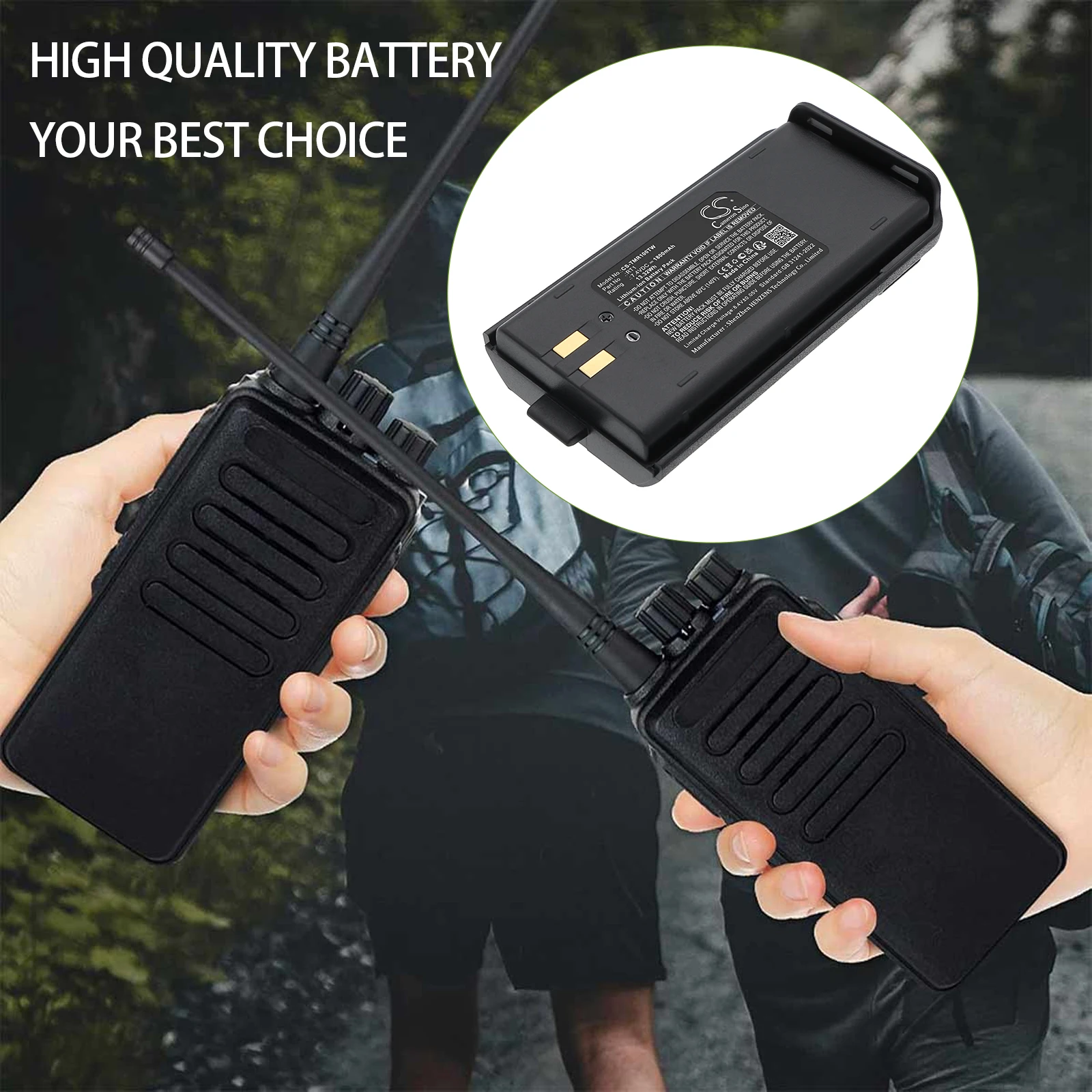 CS Replacement Battery For Retevis  RT1 1800mAh / 13.32Wh  Two-Way Radio