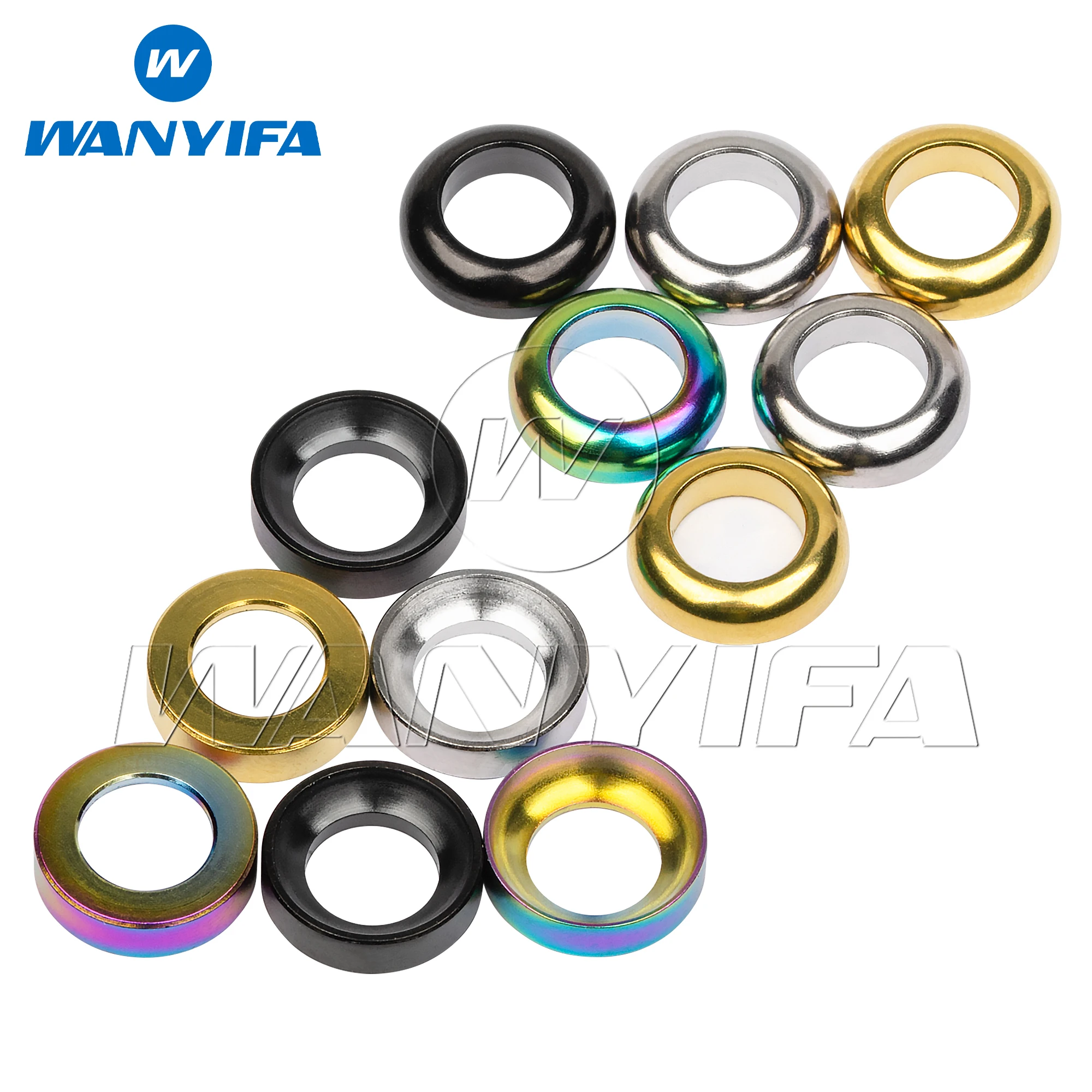 Wanyifa チタンワッシャー M6 凹凸ワッシャー スペーサーガスケット マウンテン BMX 自転車ディスクブレーキキャリパーグループボルトネジ用