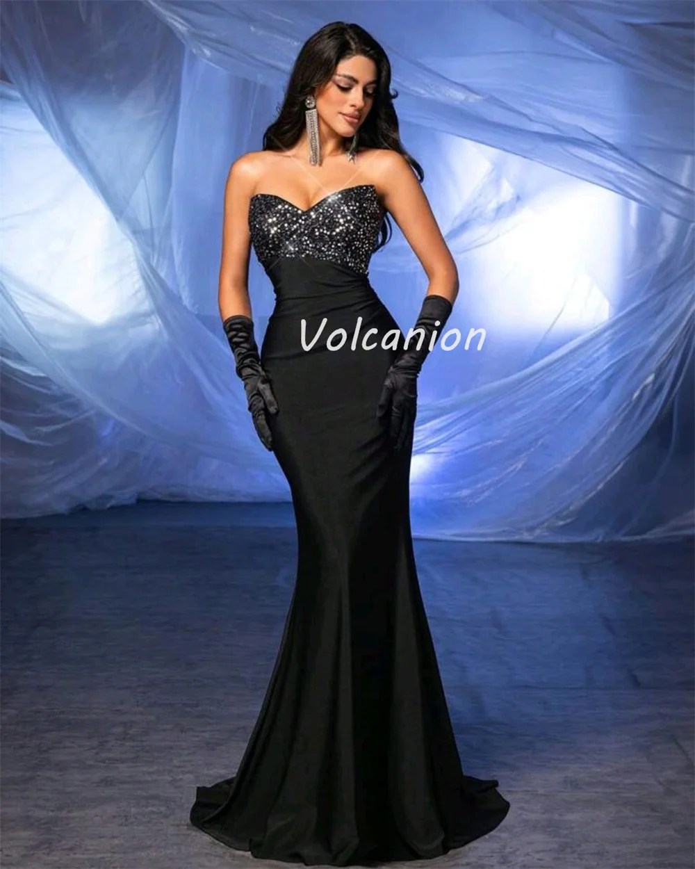 Индивидуальные современные стильные изысканные шармезные бисерные стразы Русалка Милая Длинные платья на заказ Классические платья для особых случаев