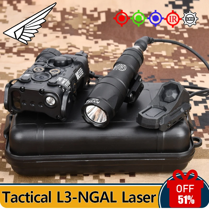 

WADSN Tactical NGAL Red Green Blue Hunting Scout Light With AXON Dual Control Switch Surefir Fit 20MM Rail M300A M600UFlashlight