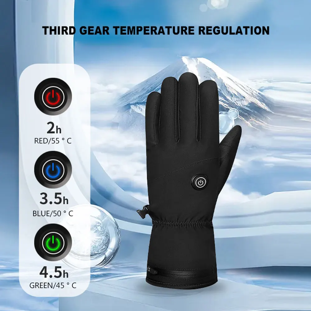 Touch Screen Heating Gloves Outdoor Skiing Heating Gloves Electric Heating Mountaineering Velvet Gloves Calientacamas Electrico