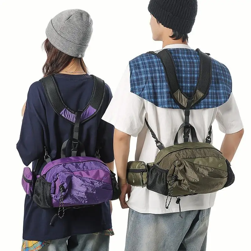 مقاوم للماء النايلون الخصر حقيبة المراهقين عادية سعة كبيرة مكافحة سرقة Crossbody حقيبة صدر للرجال رجل متعدد الوظائف التكتيكية سترة أكياس
