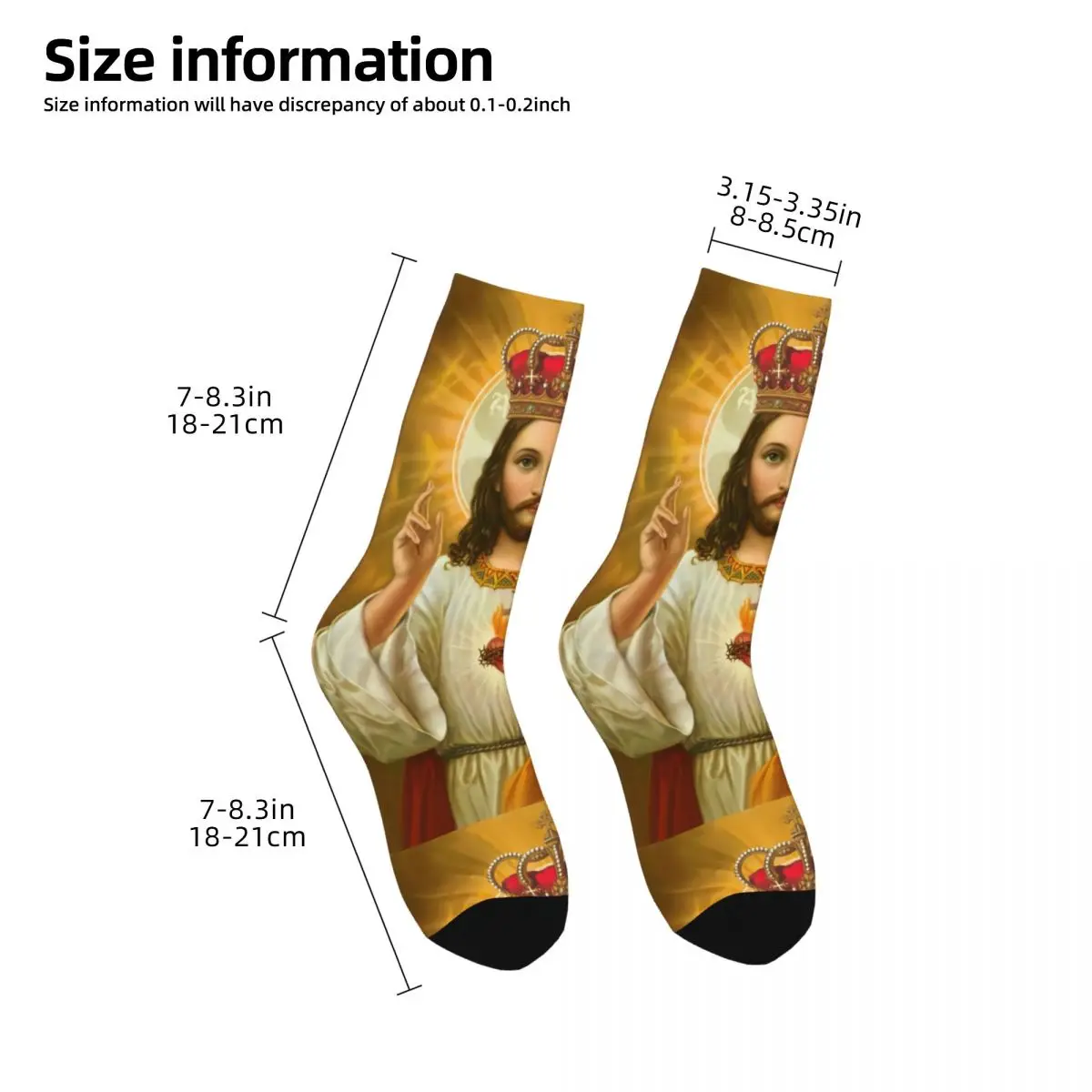 Jesus Unisex 3D Print Mens Socks Innovatively Middle Tube Harajuku Sock Crew Socks Unisex One Driver Dress Socks