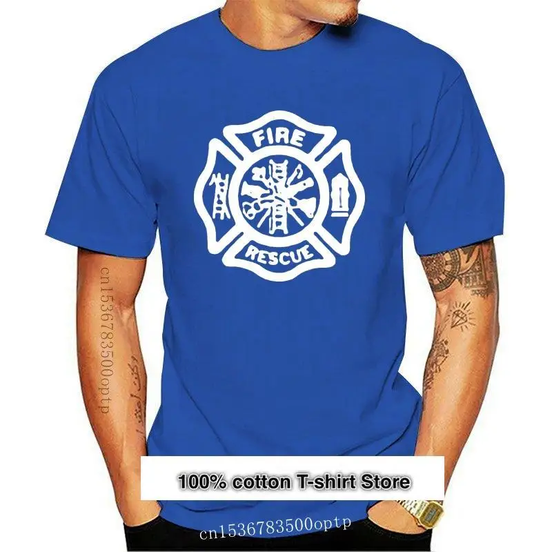 Camiseta de manga corta para hombre, prenda de vestir, estilo Hipster, oficial, bombero, rescate, fuego, a la moda