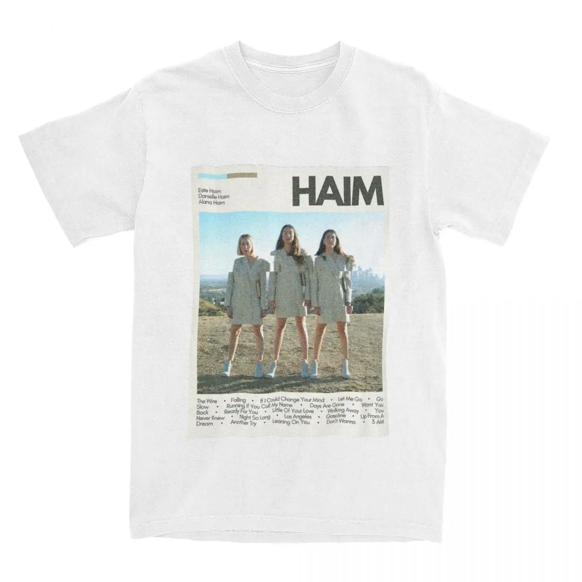 Vintage HAIM Mid Century Modern Poster T Shirt for Men Women Pure Cotton rock band Tees Shirt Summer Tops