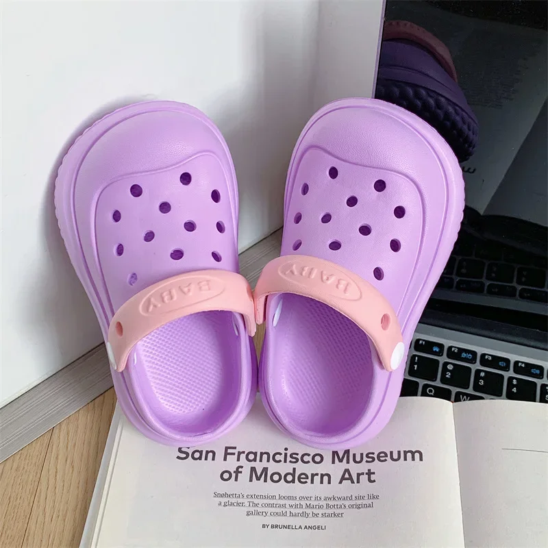 Children Cute Garden Shoes Summer Anti-slip Wear-resistant Cave Sandals Boy And Girl Outdoor Slippers Can DIY Decoration