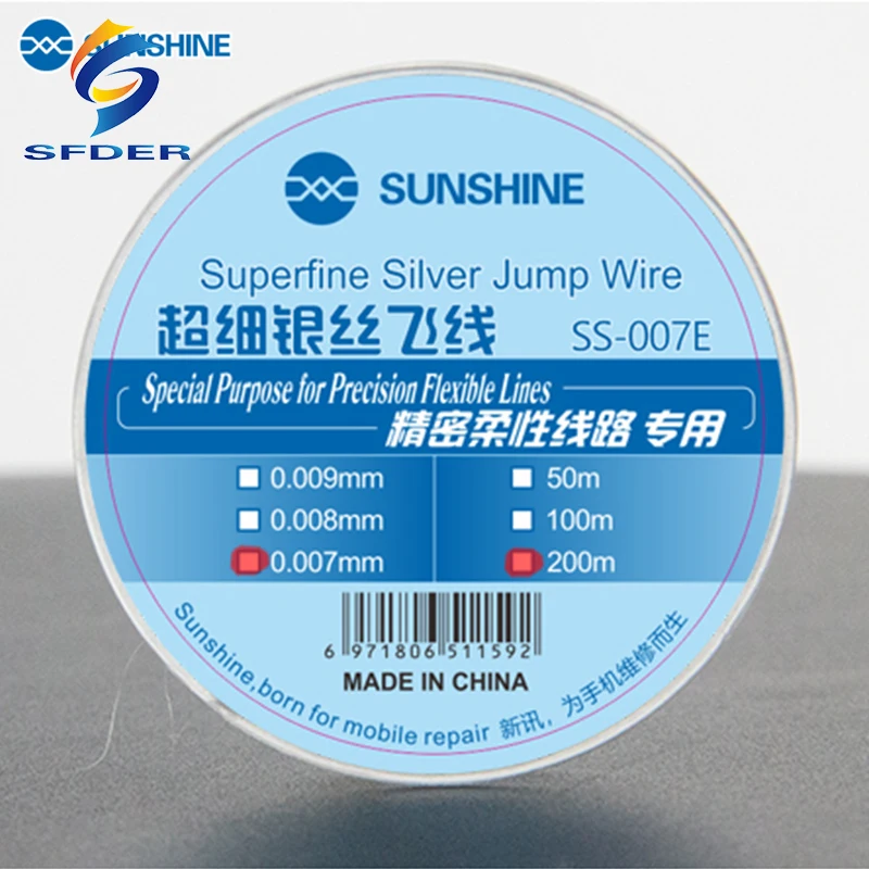 SS007E linea di mosca filo d'argento Ultra fine 0.007mm Superfine argento salto filo di precisione circuito flessibile strumento di riparazione del telefono dedicato
