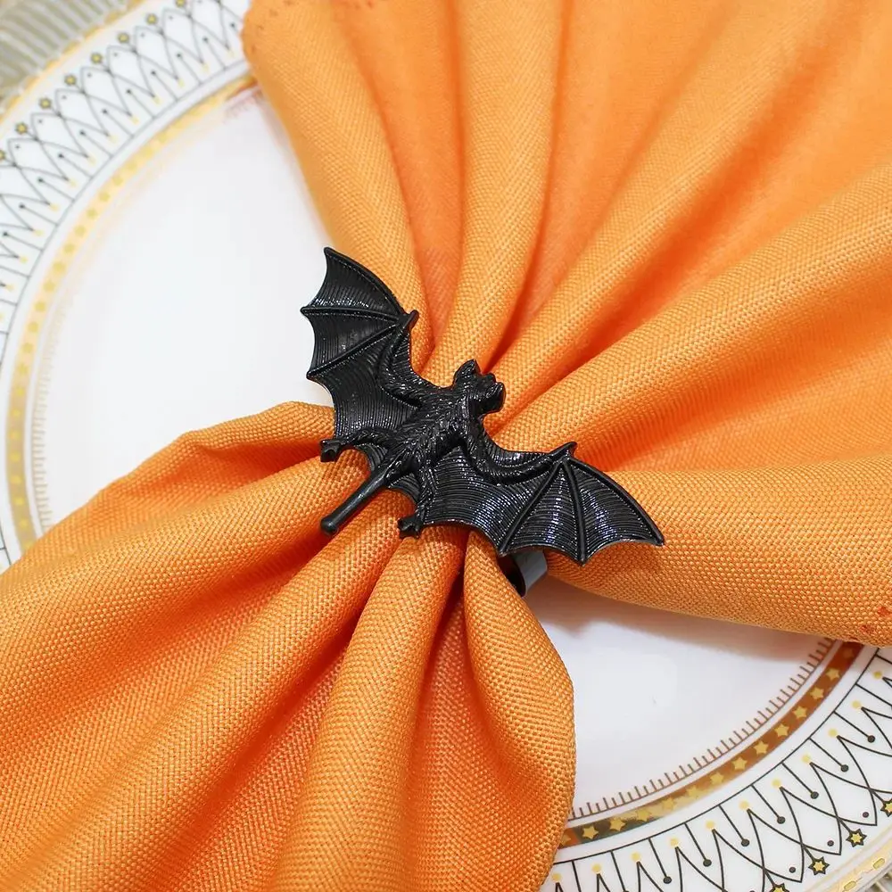 Black Halloween Napkin Ring Ghost Hand Spider Metal Napkin Holder Home Halloween Party Supplies Table Decor Napkin Buckle