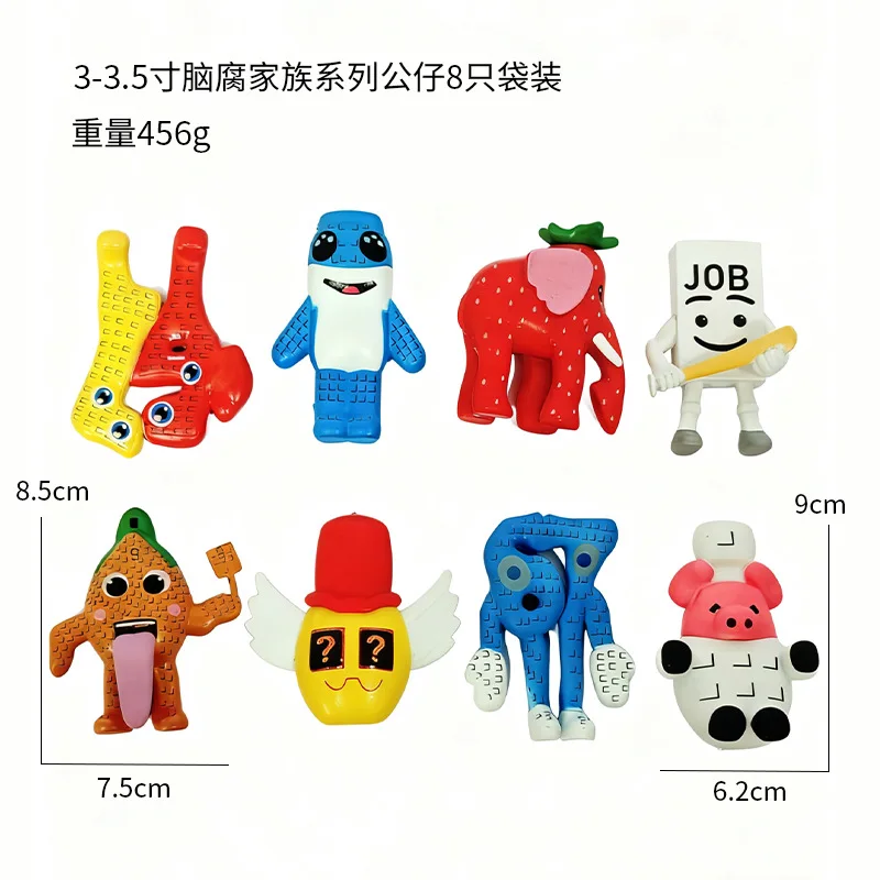 1/8/12/24 pièces le cerveau dirige être volé poupée en peluche monstre virtuel jeu figurine à collectionner modèle animé ornement transfrontalier