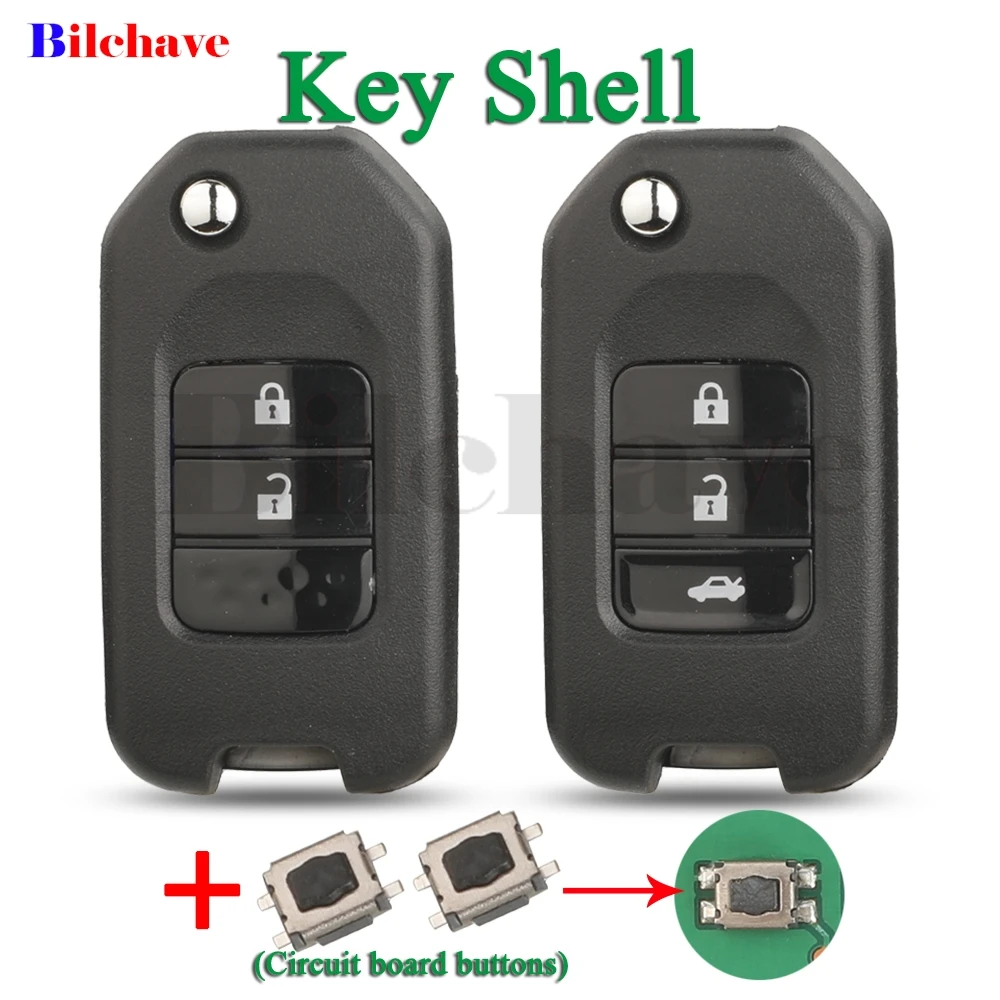 

jingyuqin 2/3BNT For Honda Civic Accord City CR-V Jazz XR-V Vezel HR-V FRV Spirior JADE Replacement Car Remote Key Shell Case