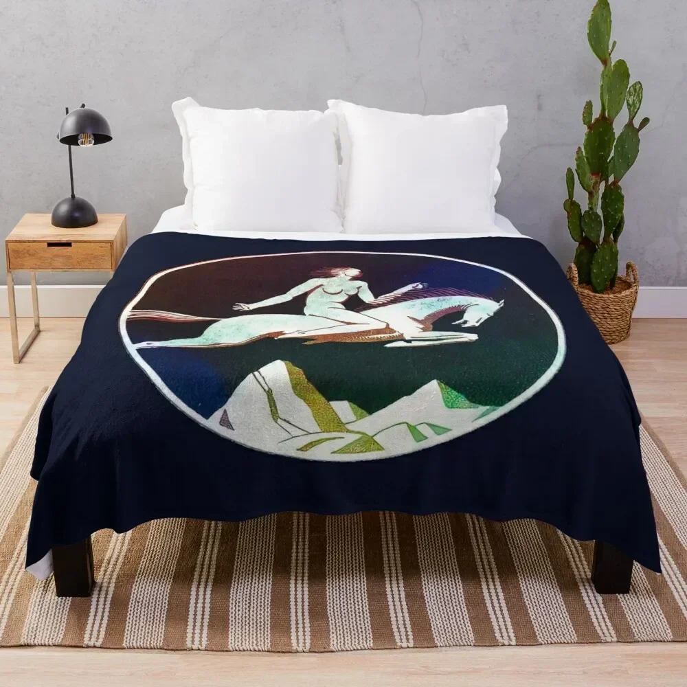 

MIDNIGHT RIDER -COMMISSIONED150 YEARS OLD BY WEALTHY NEW ENGLANDER TO USE AS MARK OF OWNERSHIP FOR HIS BOOKS - MID Throw Blanket