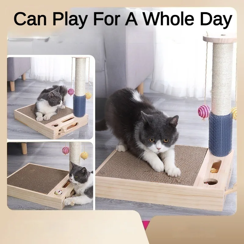 New Cat Toys Cat Scratching Board Nest Scratching Post Corrugated Cardboard Vertical Teasing Cat Self Hi Set Claw Grinder