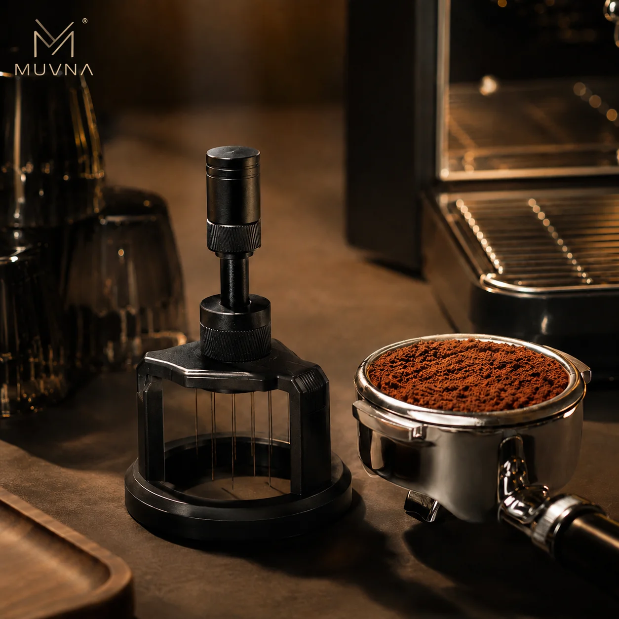 MUVNACoffee Distributor Needle Distribution Tool Adjustable Stirrer For Portafilter Barista Accessories Espresso WDT Tool