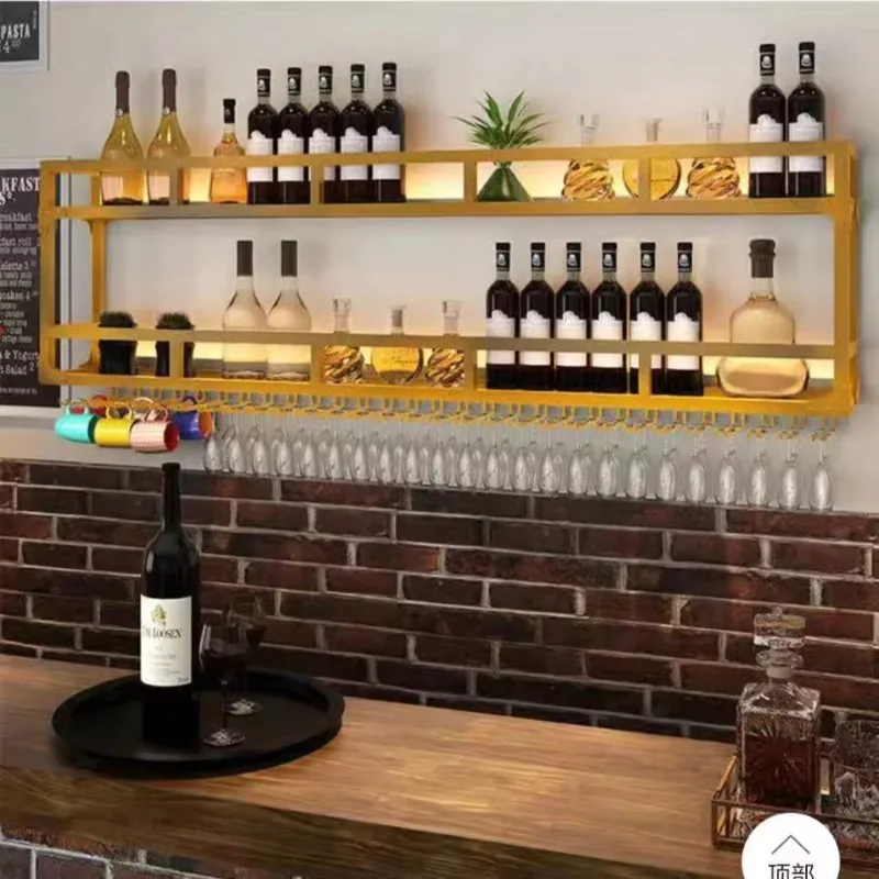 Wall Wine Shelf Bar Furniture Liquor Bottles Corner Cabinet Glass Restaurant Equipment Drinks Whiskey Vitrine Display Showcase