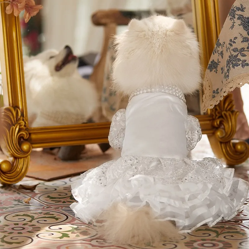 Luxury Princess Pet Wedding Dress, Dog Clothes, Cat Dress, Puppy Skirt, Pet Tutu Skirt, Bride Costume Supplies, XS to XL