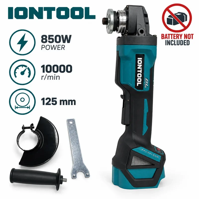 IONTOOL Cordless Angle Grinder 850W For Rebar Cutting and Casting Cleaning and Countertop Chamfering and Weld Seam Grinding