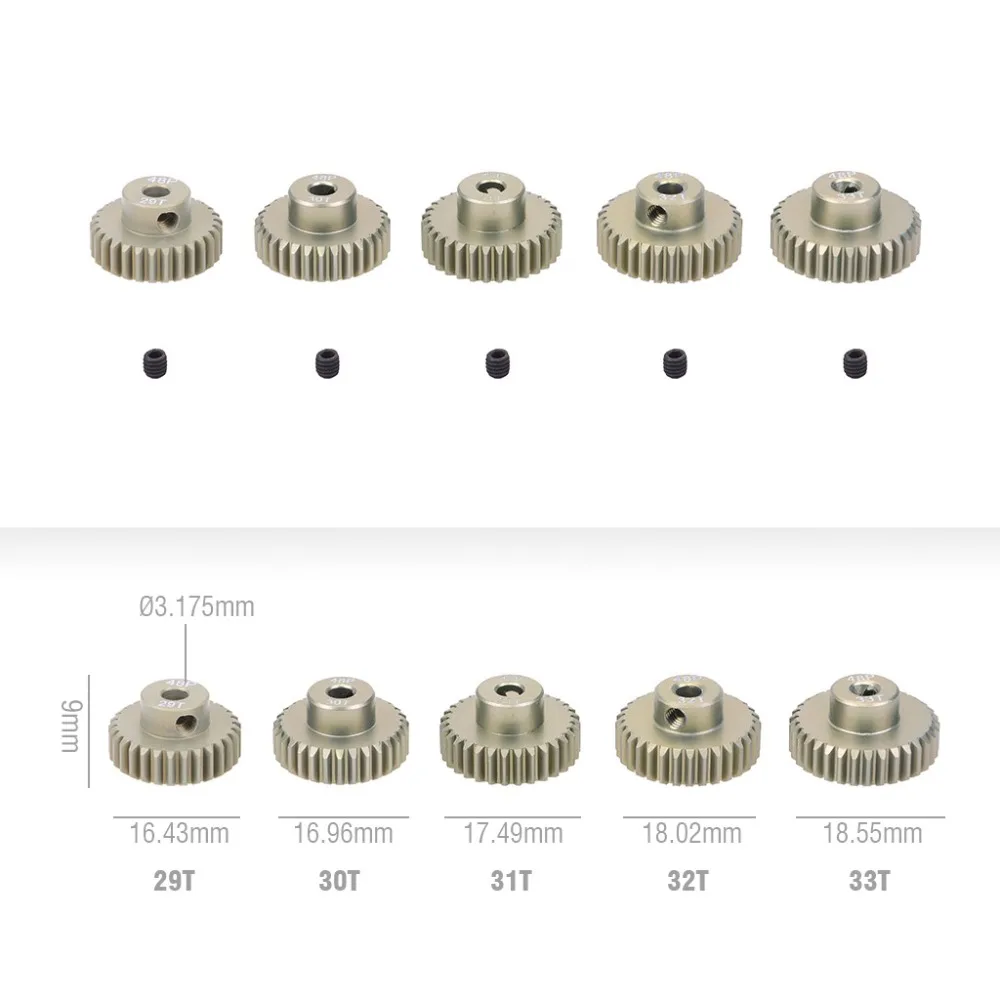 48P Ritzel 3,175mm 11T 15T 17T 18T 19T 20T 22T 24T 30T 13T-48T Aluminiumlegierung Motor Getriebe für 1/8 1/10 1/12 1/14 1/16 1/18 RC Auto – Detail 14